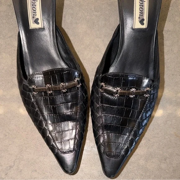 Brighton Bench Made Pamela Heels | Black Leather | Made in Brazil | Size 7 - Picture 3 of 6